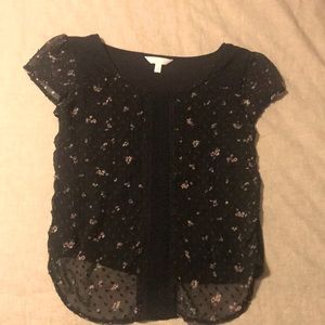 Lauren Conrad M top lace with attached fake shirt